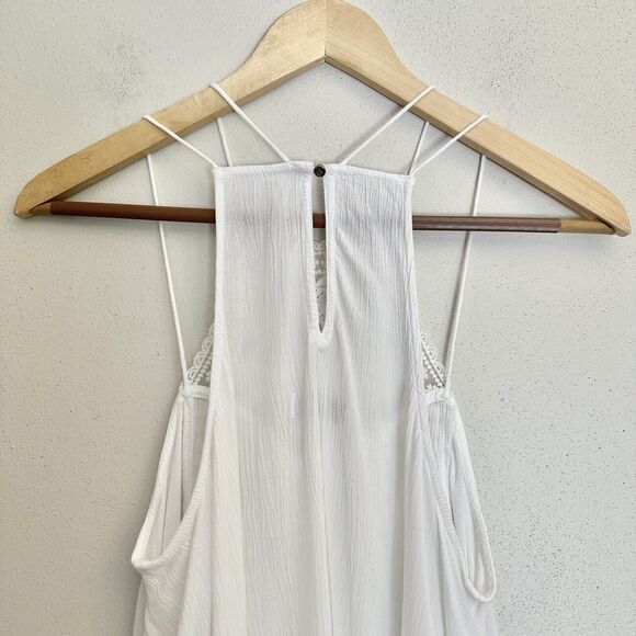 Abercrombie & Fitch White Lace Crinkle summer loose tank top shirt S‎ - Picture 8 of 13